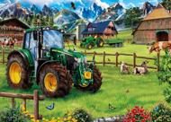 Puzzle Alpejskie pastwisko z traktorem: John Deere 6120M