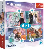Puzzle 4v1 Frozen - Krajina ľadu