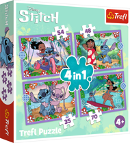 Puzzle La folle giornata di Lilo e Stitch 4v1