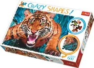 Puzzle Verrücktes Form-Puzzlespiel, das einen Tiger gegenüberstellt
