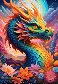 Puzzle Colourful Dragon
