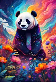 Puzzle Kolorowa Panda
