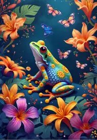Puzzle Frøen og sommerfuglebolden