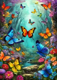 Puzzle Clouds of Butterflies