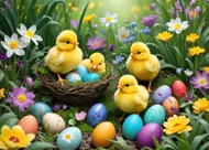 Puzzle Poussins de Pâques