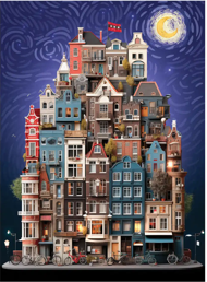 Puzzle Amsterdam Starry Night