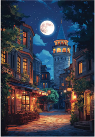 Puzzle Galata bei Vollmond