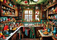 Puzzle Vianočné Vianoce vo vidieckej kuchyni