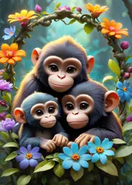 Puzzle Cute Monkeys