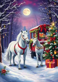 Puzzle Kone na Vianoce