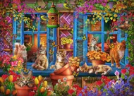 Puzzle Window Shelf Cats
