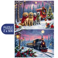 Puzzle 2x500 Vianoce sa blížia