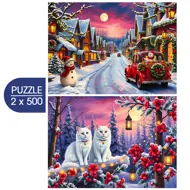 Puzzle 2x500 Pripravené na Vianoce