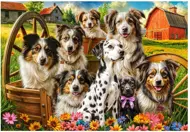 Puzzle Happy Dogs in the Countryside