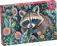 Puzzle Rakun v rožah