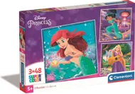 Puzzle 3x48 Disney princezny