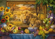 Puzzle Löwen auf dem Gemälde