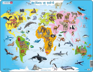 Puzzle Vzdelávacie puzzle: Zvieratá vo svete