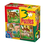 Puzzle Domáce zvieratá 3v1