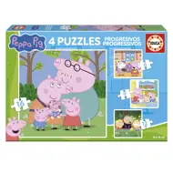 Puzzle Progresívne hádanky 4v1 Prasiatko Peppa