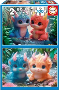 Puzzle 2x100 monstres mignons
