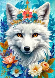 Puzzle Blooming Snow Fox