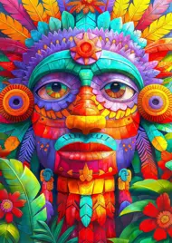 Puzzle Totem mit Blumen