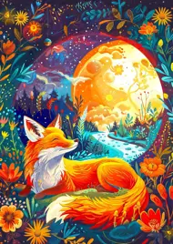 Puzzle Moon Fox
