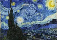 Puzzle Poškodený obal Gogh: Hviezdna noc