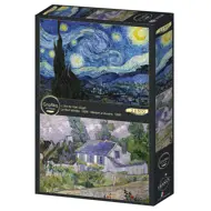 Puzzle 2x500 Art of Van Gogh: The Starry Night and House in Auvers