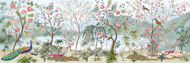 Puzzle Flori animale păun plante panorama