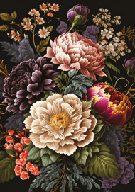Puzzle Flori colorate bujori trandafiri