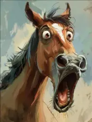 Puzzle Diamantová maľba: Udivený kôň 30x40cm