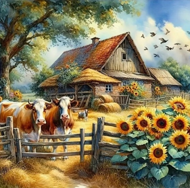Puzzle Diamantová maľba: Farma 30x40cm
