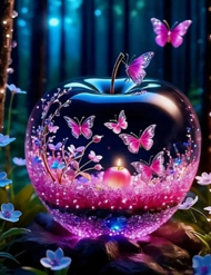Puzzle Diamantová maľba: Sklenené jablko 30x40cm