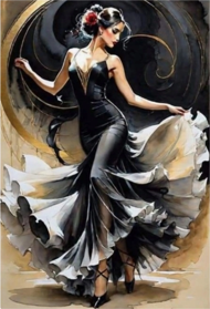 Puzzle Diamantový obraz: Vo víre flamenca 30x40 cm