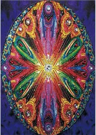 Puzzle Pintura diamantada: Mandala oval 7D 30x40 cm