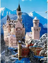 Puzzle Diamant painting: Neuschwanstein Castle in winter 30x40 cm