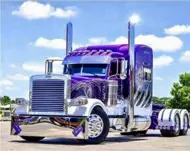 Puzzle Diamant painting: Purple truck 30x40 cm