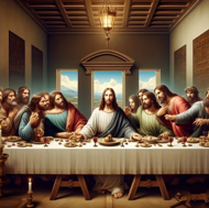 Puzzle Diamantová maľba: Posledná večera 30x40cm
