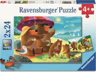 Puzzle 2x24 Medvedia rodina na výlete