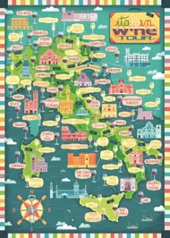 Puzzle Carte de l'Italie - Circuit des vins italiens