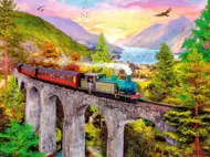 Puzzle Train ride in autumn
