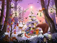 Puzzle Vianoce v lese