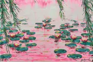 Puzzle Lake with water lilies