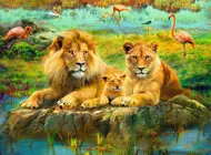 Puzzle Lions dans la savane