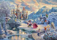 Puzzle Poškodený obal Kinkade: Zimné kúzlo Krásky a zvieraťa