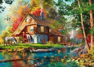 Puzzle Vodný mlyn na jeseň