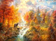 Puzzle Jeseň pri Rainbow Falls