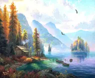Puzzle Pristátie pri jazere Eagle